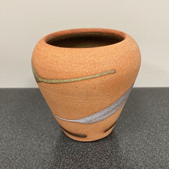 Alfa Dom Vintage Small Handcrafted Sandstone Pottery Vase Signed by Artist - Picture 3 of 10